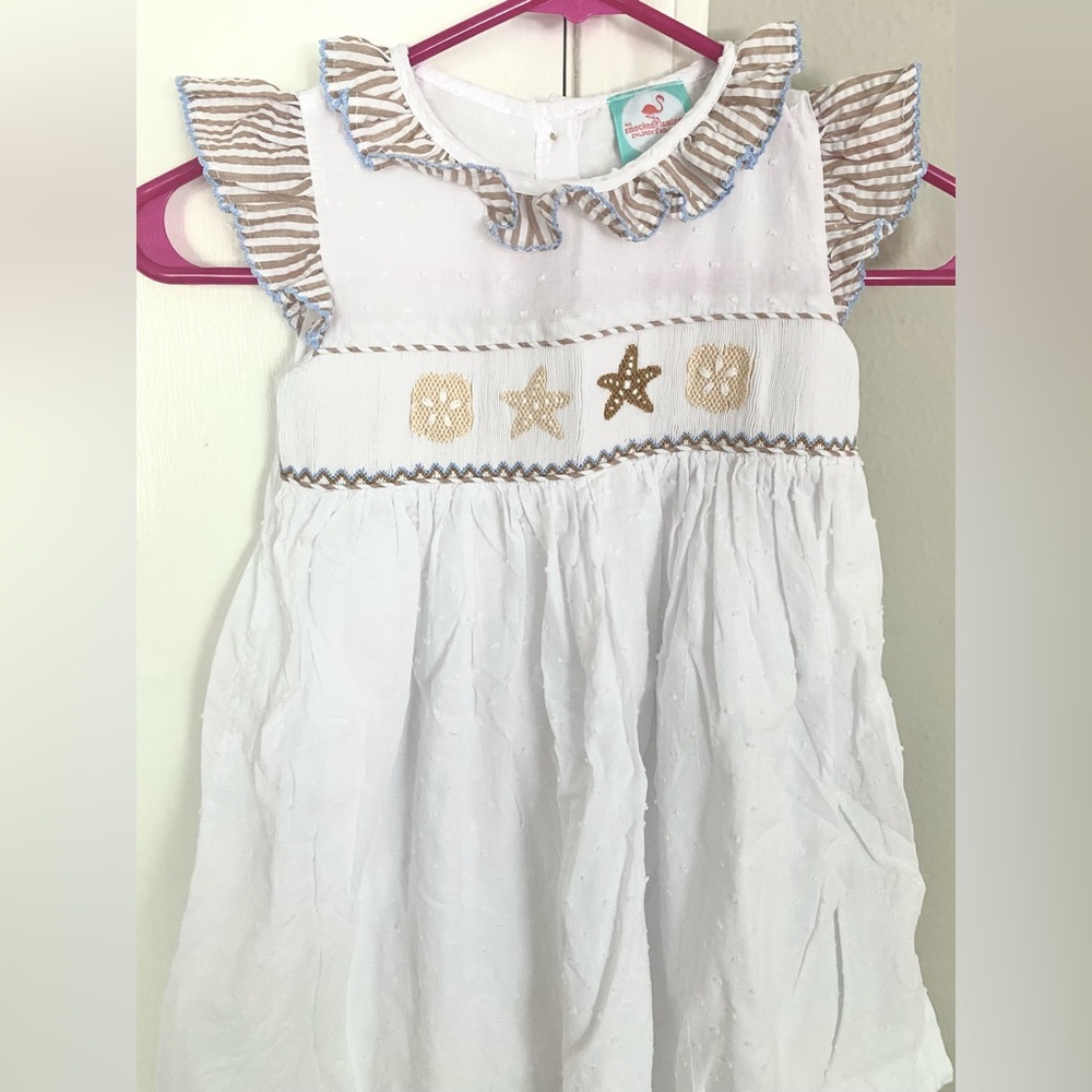 Smocked Seashell Beach Dress - Smocked Flamingo